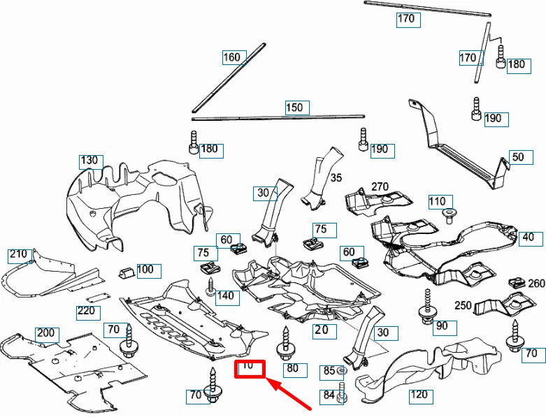 NEW MB SL R230 AMG ENGINE COMPARTMENT FRONT PANELLING TRIM A2305241630 ORIGINAL