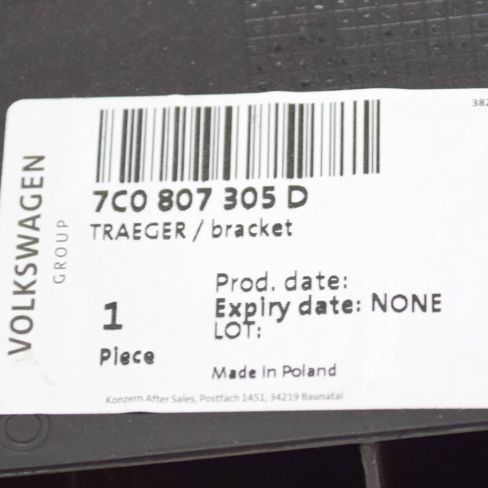 new vw crafter furgon sy rear bumper middle bracket mount 7c0807305d original