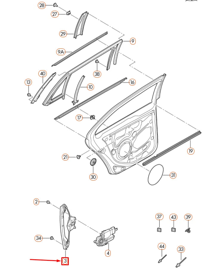 NEW VOLKSWAGEN GOLF 5K MK6 REAR RIGHT DOOR WINDOW REGULATOR 1K9839462A ORIGINAL