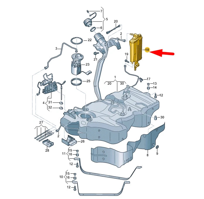 NEW VOLKSWAGEN ARTEON 3H7 ACTIVATED CHARCOAL CONTAINER 3Q0201801C ORIGINAL