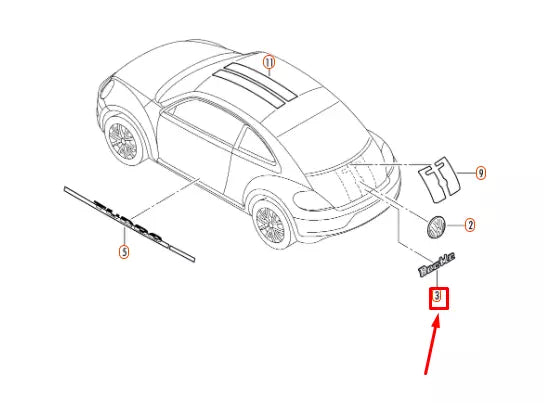 NEW VOLKSWAGEN BEETLE A5 REAR TDI EMBLEM BADGE 5C5853675D739 ORIGINAL