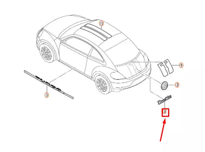 NEW VOLKSWAGEN BEETLE A5 REAR TDI EMBLEM BADGE 5C5853675D739 ORIGINAL