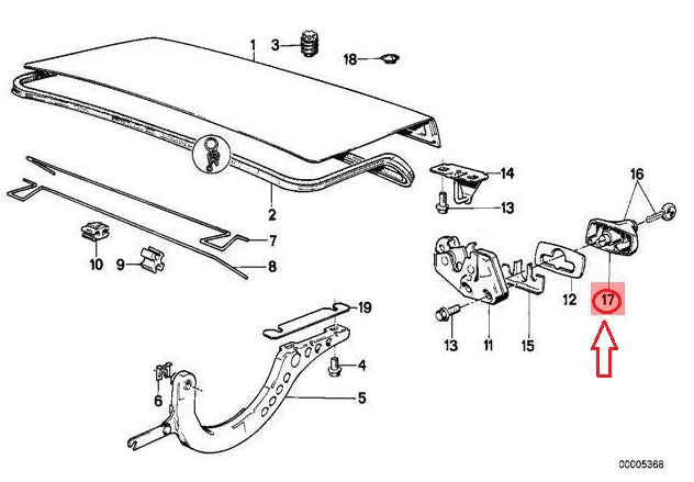 NEW BMW 3 E30 TRUNK LOCK REPAIR KIT 51249061876 ORIGINAL