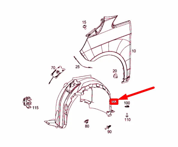 NEW MERCEDES-BENZ VITO W447 FRONT RIGHT WHEEL HOUSING LINER A4476840277 ORIGINAL