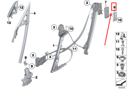 new bmw z4 roadster e89 window regulator plate 7119209 51337119209 original