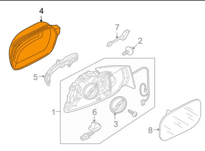 NEW AUDI A7 4L FRONT LEFT DOOR MIRROR COVER CAP 8R0857527AGRU 2015