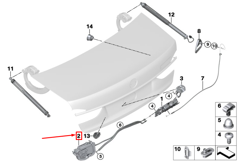 new bmw 7 g11 trunk lid power lock drive 51247357097 original