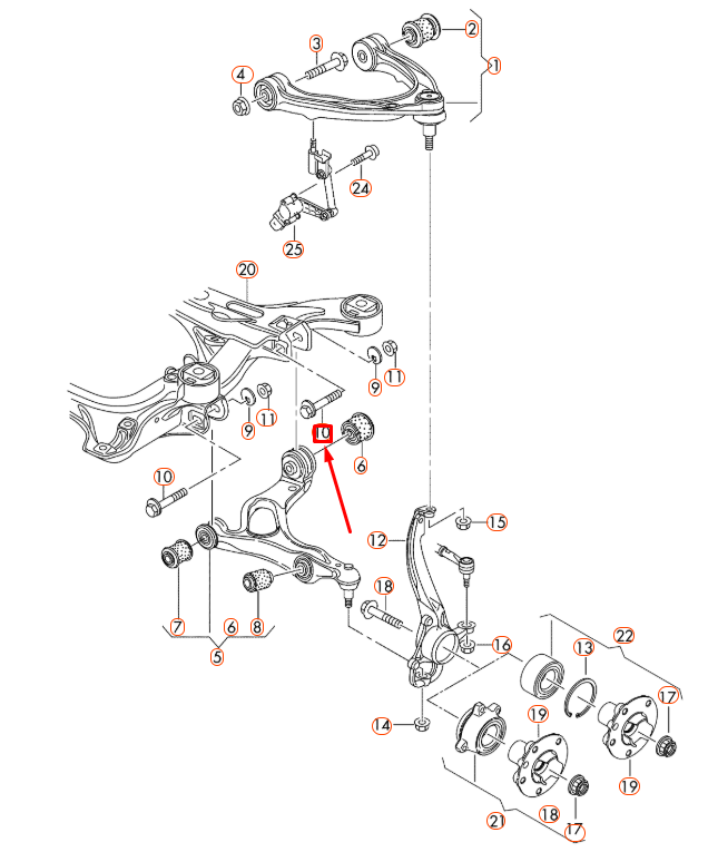 new vw touareg 7p5 front suspension eccentric bolt wht001833 original