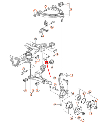 new vw touareg 7p5 front suspension eccentric bolt wht001833 original