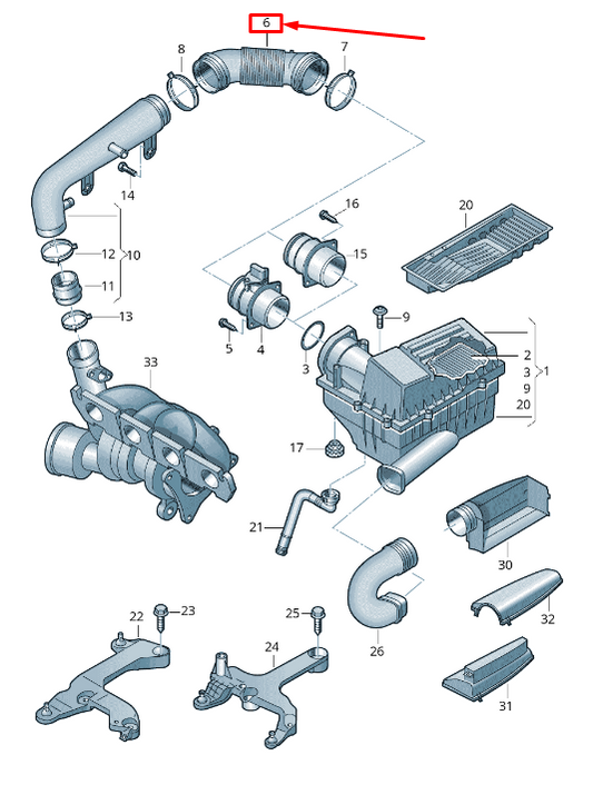 new audi tt 8j engine connecting pipe 06f129684 original