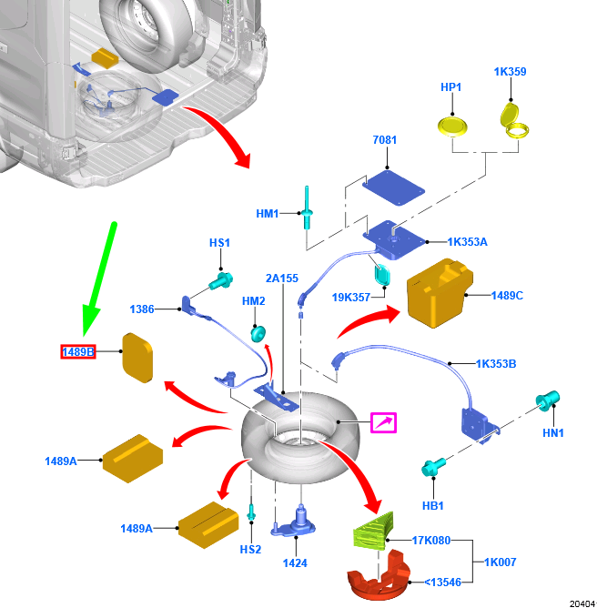 new ford transit mk4 spare wheel retainer 1791693 bk21-1489-da original
