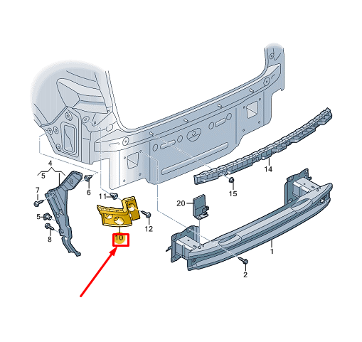 new audi q4 e-tron rear right bumper guide profile 89a807394 original