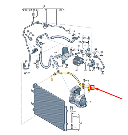 new audi q4 e-tron a/c refrigerant line 1ea816721 original
