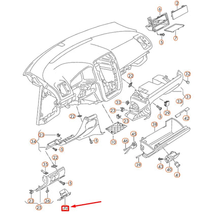 NEW VOLKSWAGEN EOS DASHBOARD LEFT STOWAGE COMPARTMENT LHD 1K1857919F71N ORIGINAL