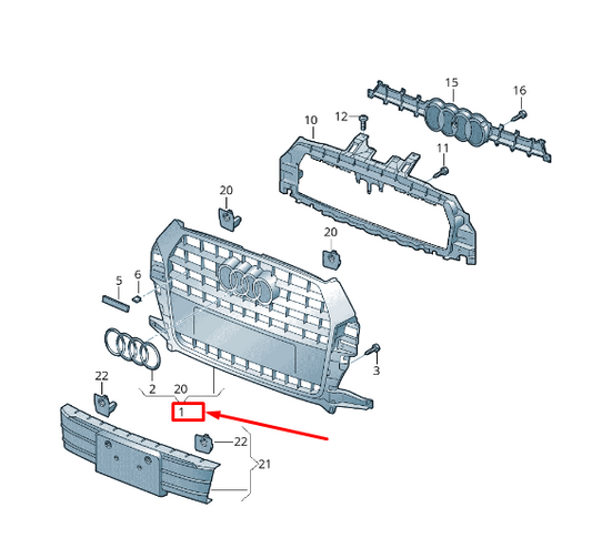 new audi q3 8u radiator grille 8u0853651nvmz 8u0853651n vmz original