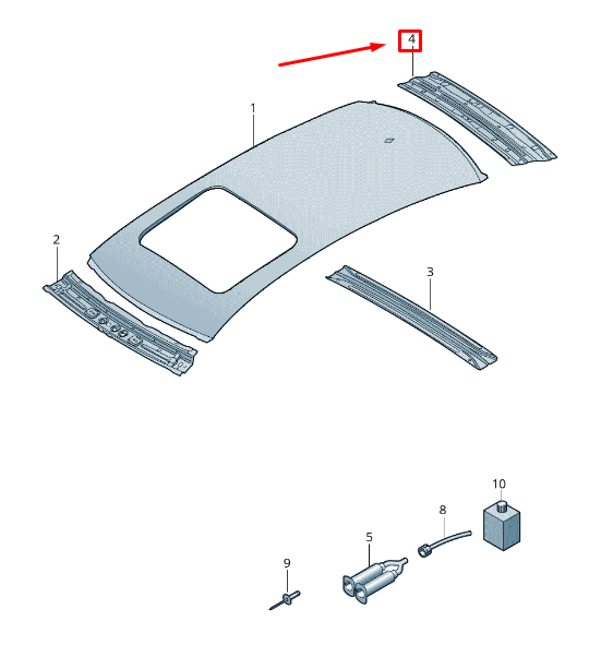 new audi a6 avant c7 rear inner roof frame 4g5817961 original