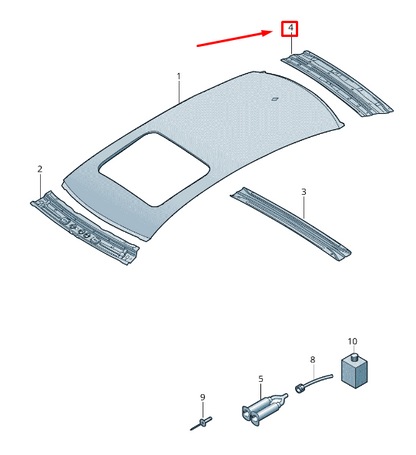 new audi a6 avant c7 rear inner roof frame 4g5817961 original