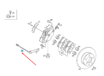 new mercedes-benz g w463 front wheel brake pad wear sensor a4605400617 original