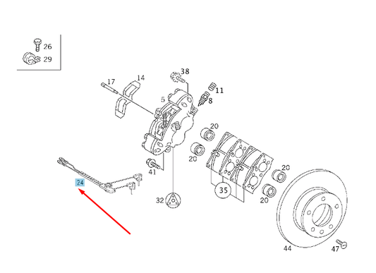 new mercedes-benz g w463 front wheel brake pad wear sensor a4605400617 original