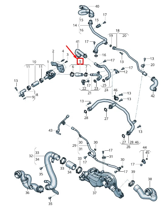 NEW AUDI Q8 4MN ENGINE COOLANT HOSE 0P2121054A