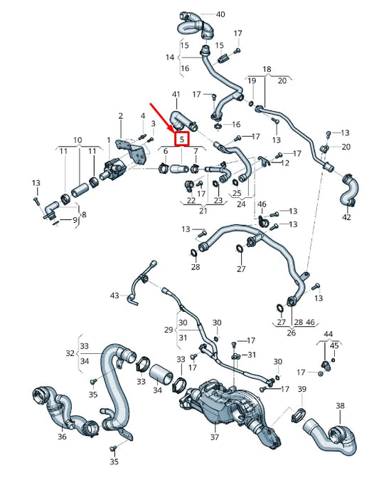 NEW AUDI Q8 4MN ENGINE COOLANT HOSE 0P2121054A