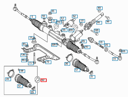 new mercedes benz s w220 rack pinnion steering bellow kit a2204601000 original