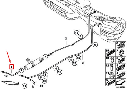 NEW BMW 1 E81 FRONT FUEL FEED PIPE 16127176663 ORIGINAL