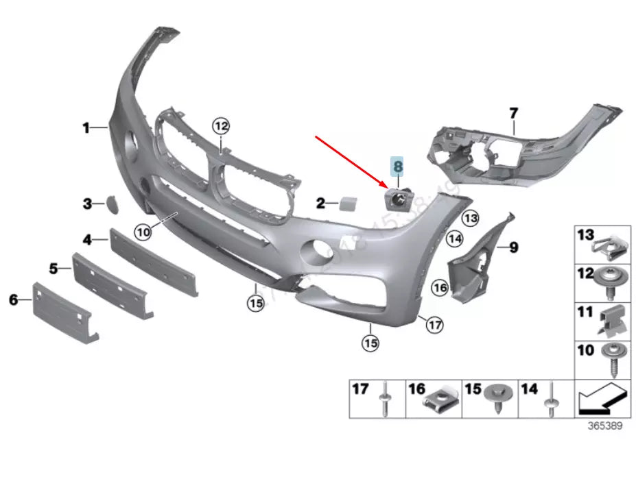 NEW BMW X6 F16 RIGHT HEADLIGHT WASHER M HOLDER 51118056558 8056558 2016 ORIGINAL