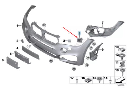NEW BMW X6 F16 RIGHT HEADLIGHT WASHER M HOLDER 51118056558 8056558 2016 ORIGINAL