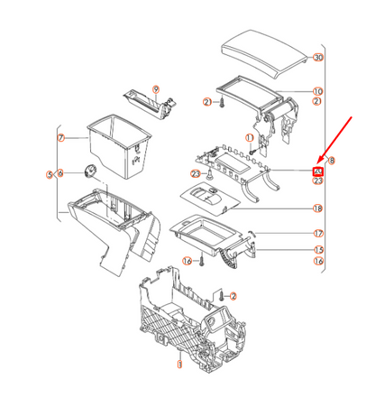NEW VOLKSWAGEN CC FRONT MIDDLE ARMREST LOWER COVER 3C0864249D9B9 ORIGINAL