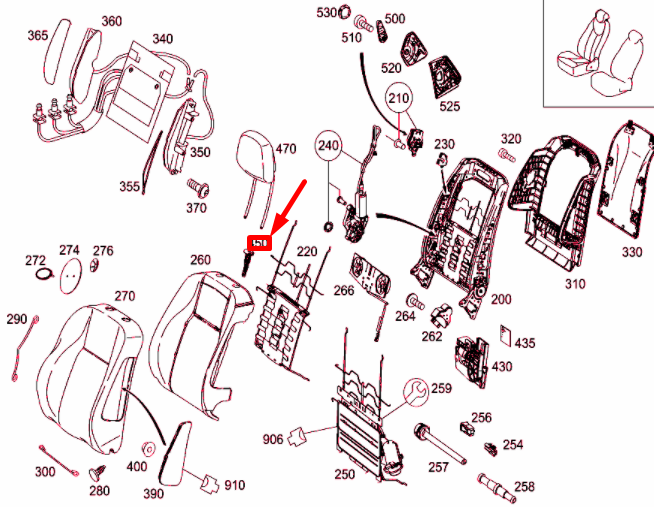 NEW MERCEDES-BENZ C W204 FRONT SEAT HEAD RESTRAINT GUIDE A20497002419051