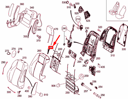 NEW MERCEDES-BENZ C W204 FRONT SEAT HEAD RESTRAINT GUIDE A20497002419051