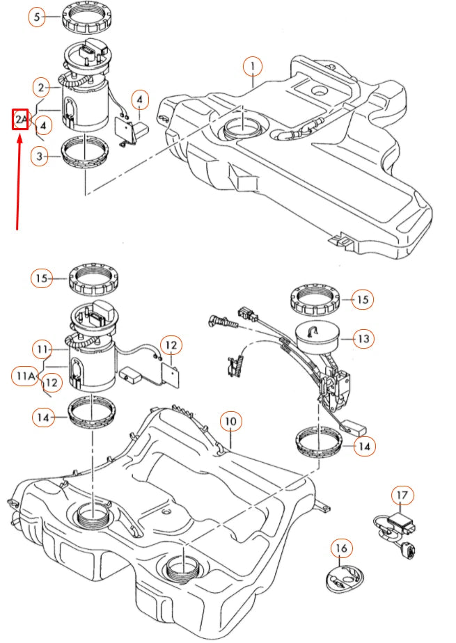 NEW AUDI A3 8P IN-TANK FUEL PUMP 1K0919050AB ORIGINAL