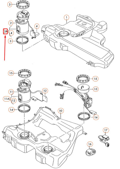 NEW AUDI A3 8P IN-TANK FUEL PUMP 1K0919050AB ORIGINAL