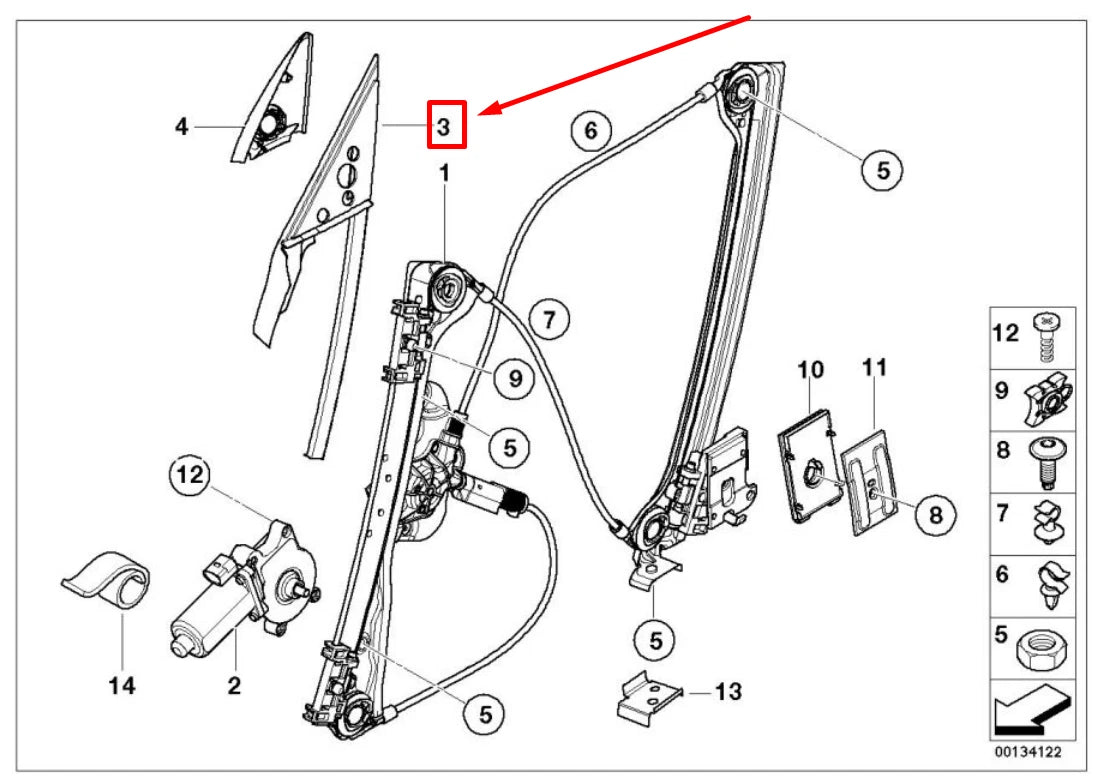 NEW BMW Z4 E85 FRONT RIGHT OUTER MIRROR TRIANGLE 7148936 51337148936 ORIGINAL