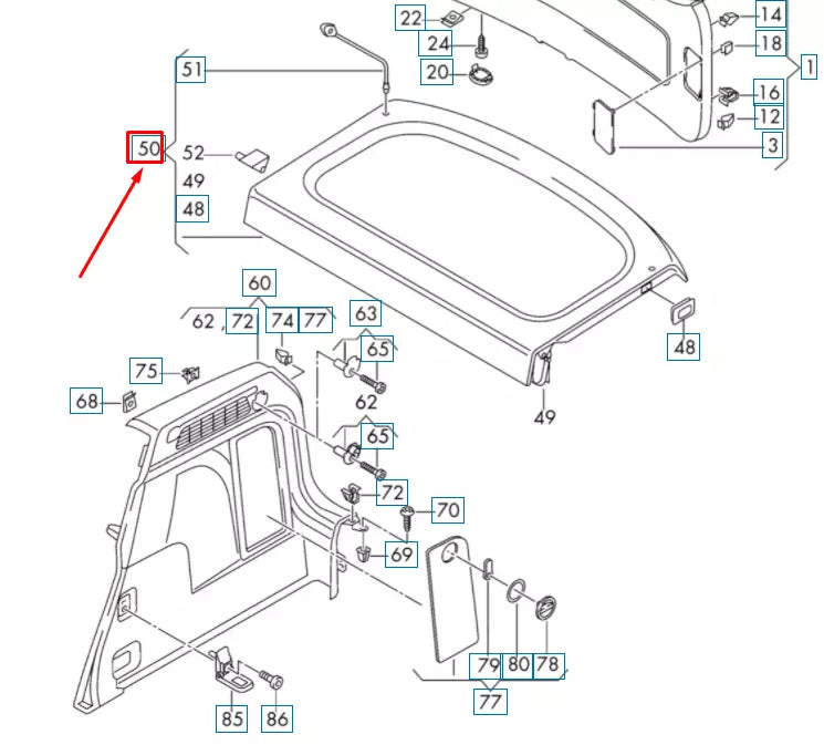 NEW VOLKSWAGEN TIGUAN 5N MK1 LUGGAGE COMPARTMENT COVER 5N0867769M7T8 ORIGINAL