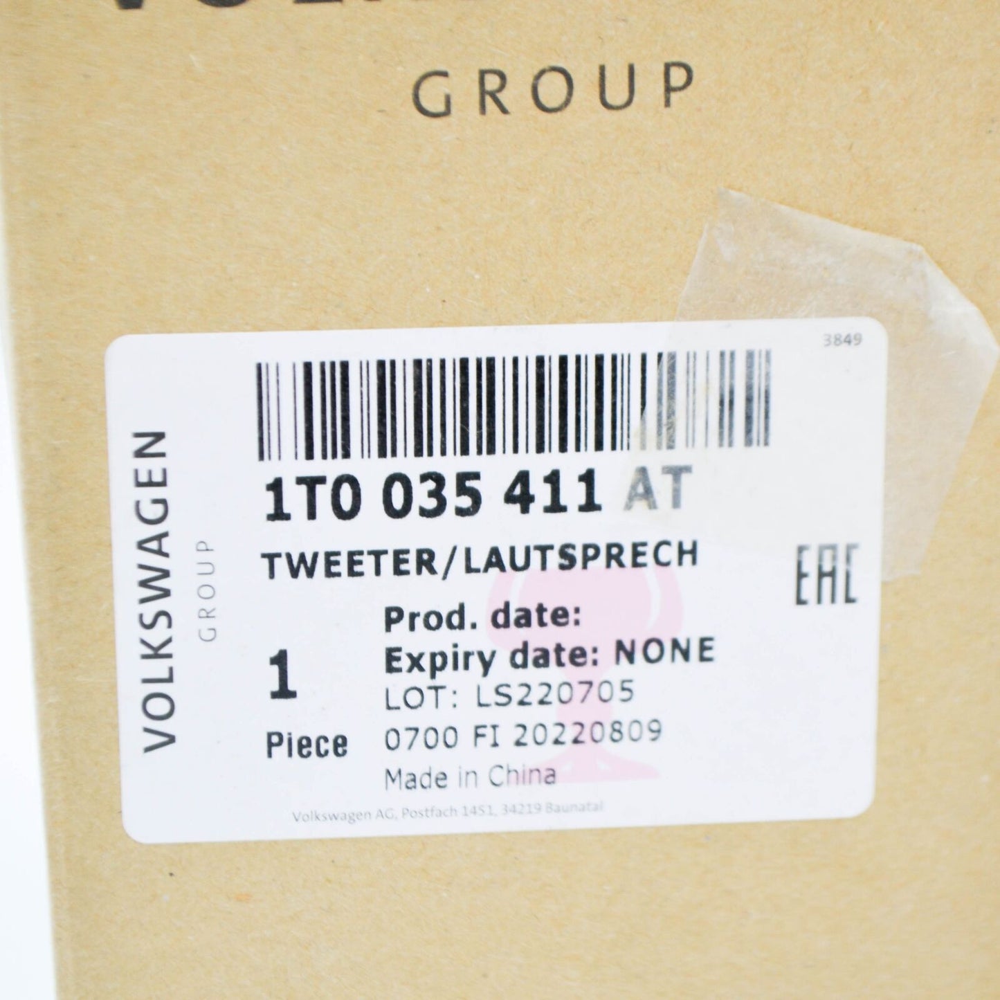 NEW VOLKSWAGEN TOURAN 1T3 FRONT TREBLE SPEAKER 1T0035411AT ORIGINAL