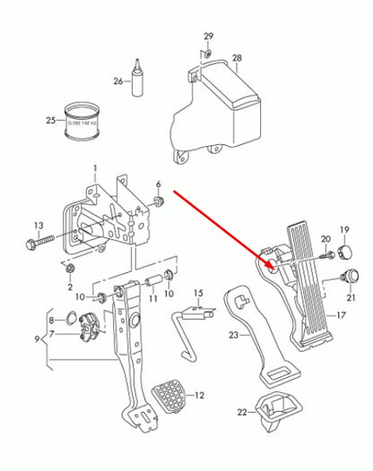 NEW AUDI Q3 8U ACCELERATOR PEDAL LHD 1K1723503BA 2.0TFSI 132KW ORIGINAL