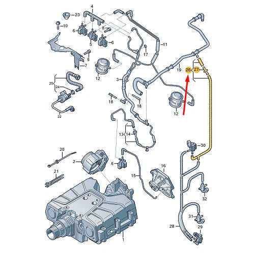 NEW VW TOUAREG 7P MK2 VACUUM HOSE 7P0133798E
