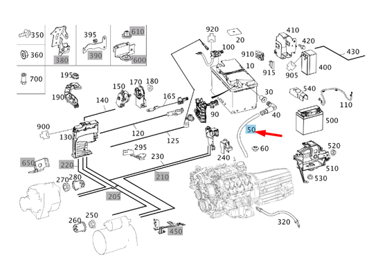 new mercedes-benz e w212 battery venting hose a0249974982 original
