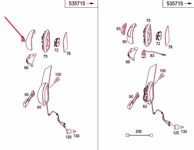 NEW MERCEDES-BENZ VITO W639 FRONT LEFT DOOR MIRROR CAP A0008111422