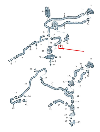 NEW AUDI Q5 8R HVAC HEATER HOSE 8R0819376T
