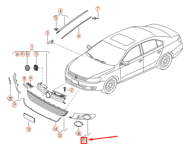 NEW VOLKSWAGEN JETTA A6 MK6 FRONT LEFT GTI VENT GRILLE 5C6853665C9B9 ORIGINAL