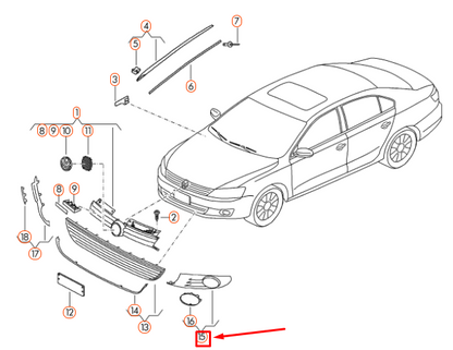 NEW VOLKSWAGEN JETTA A6 MK6 FRONT LEFT GTI VENT GRILLE 5C6853665C9B9 ORIGINAL