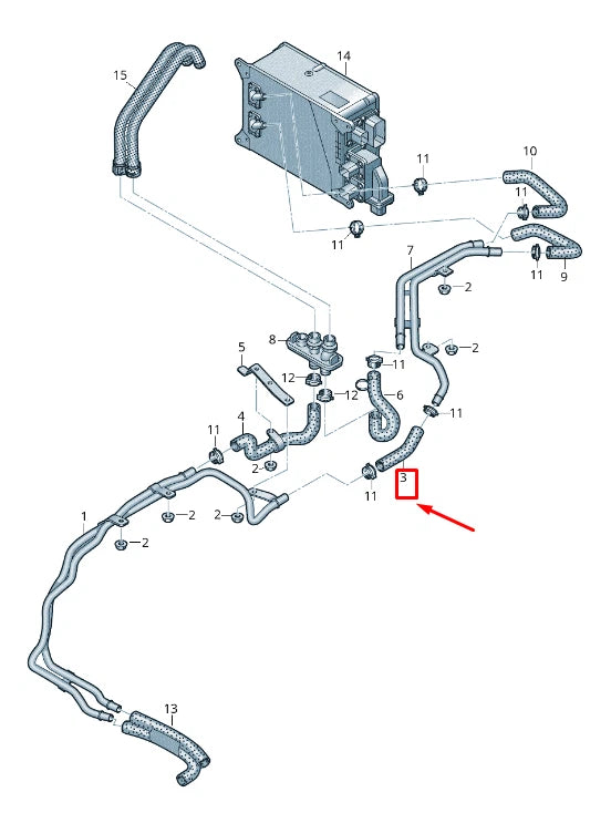 NEW VW TOUAREG CR ENGINE COOLANT HOSE 4M0121053L