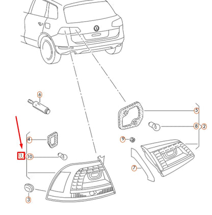 NEW VOLKSWAGEN TOUAREG 7P REAR RIGHT OUTER LED TAILLIGHT 7P6945208A ORIGINAL