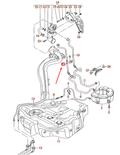 NEW AUDI A3 QUATTRO 8P EMISSION SYSTEM BREATHER TUBE 1K0201160AG ORIGINAL