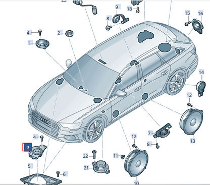 NEW AUDI A6 C8 DASHBOARD SOUND TREBLE SPEAKER 4N0035398 ORIGINAL