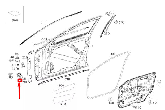 NEW MERCEDES-BENZ S W222 FRONT RIGHT DOOR LOWER HINGE A2227205201