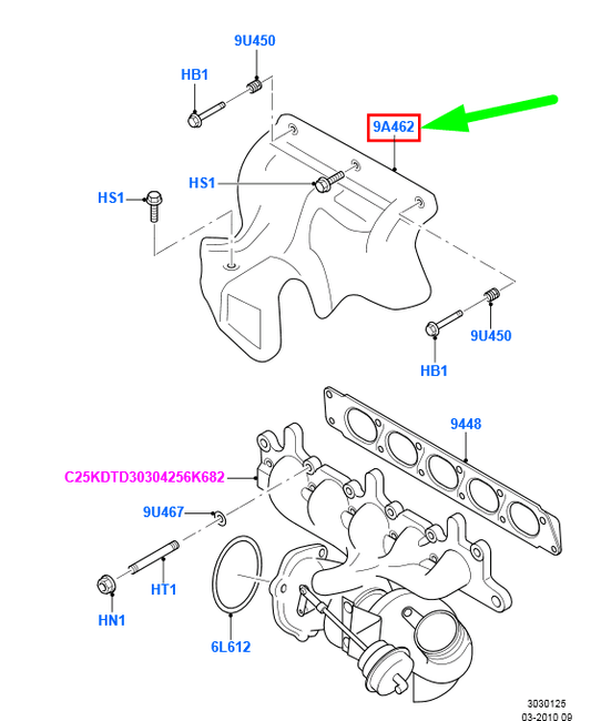 new ford kuga mk1 c394 exhaust manifold heat shield 1370416 original
